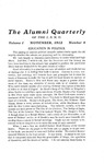 Alumni Quarterly, Volume 1 Number 4, November 1912