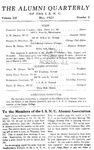 Alumni Quarterly, Volume 12 Number 2, May 1923