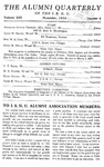 Alumni Quarterly, Volume 13 Number 4, November 1924