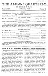 Alumni Quarterly, Volume 14 Number 1, February 1925