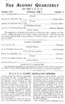 Alumni Quarterly, Volume 16 Number 1, February 1927