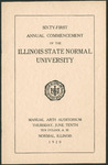 Illinois State Normal University, Sixty-First Annual Commencement, June 10, 1920