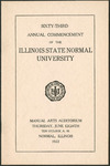 Illinois State Normal University, Sixty-Third Annual Commencement, June 8, 1922