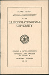 Illinois State Normal University, Seventy-First Annual Commencement, June 12, 1930