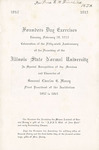Illinois State Normal University Founder's Day Exercises program, February 18, 1913 by Illinois State University
