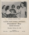 Illinois State Normal University Founders' Day Dinner program, February 26, 1948 by Illinois State University