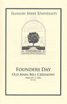 Illinois State University Founders Day Old Main Bell Ceremony program, February 16, 2006 by Illinois State University