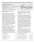 Gender Matters, Volume 17, Issue 1, September/October 2011 by Women's, Gender, and Sexuality Studies Program