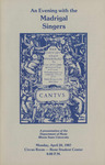 An Evening with the Madrigal Singers, April 20, 1987 by Illinois State University
