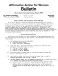Affirmative Action for Women Bulletin - Faculty Edition, October 11, 1974 by Illinois State University