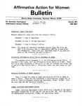 Affirmative Action for Women Bulletin - Faculty Edition, November 7, 1975 by Illinois State University