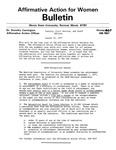 Affirmative Action for Women Bulletin - Faculty, Civil Service, and Staff Edition, August 22, 1977 by Illinois State University