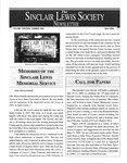 The Sinclair Lewis Society Newsletter, Vol. 13, No. 1