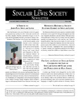 Sinclair Lewis Society Newsletter, Vol 30, No. 1 by The Sinclair Lewis Society