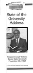 1982 State of the University Address by Lloyd I. Watkins